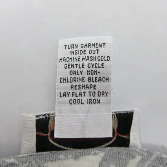 TALBOTS Top Size Medium Black White Paisley Pullover Scoop Neck ¾ Sleeve Stretch - Picture 4 of 6